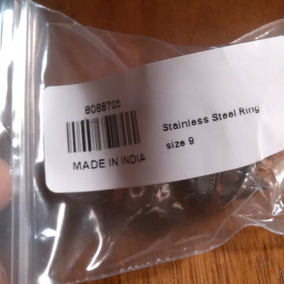 Script Stone Jasper Solitaire Stainless Steel Ring (Size 9) - Picture 13 of 13